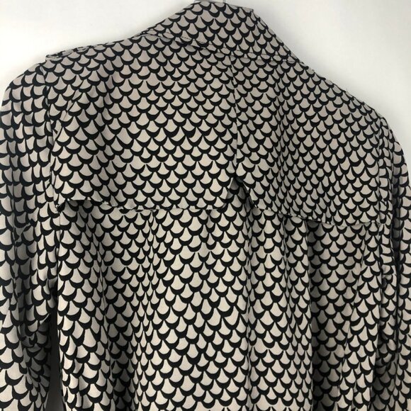RACHEL Rachel Roy Trench Coat. Black/Taupe Geometric Print. Size M - Picture 6 of 14